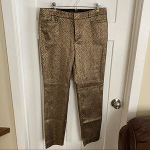 Banana Republic solan gold crocodile print pants 12L